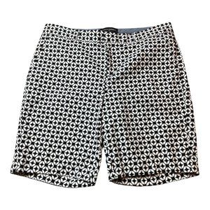 Banana Republic Womens Size 6 10 inch Tailored Shorts Black & White Stretch